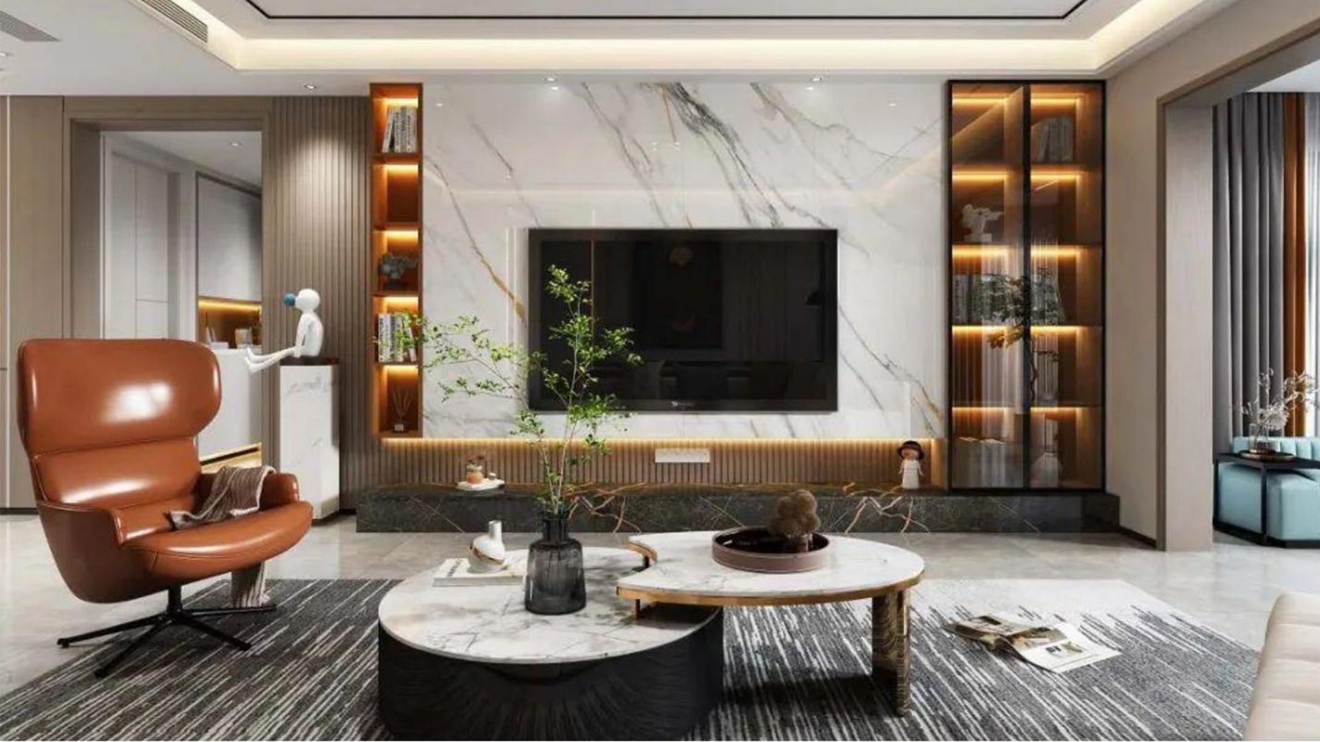 Integrated Living Room Customization – Overseas Villa Project