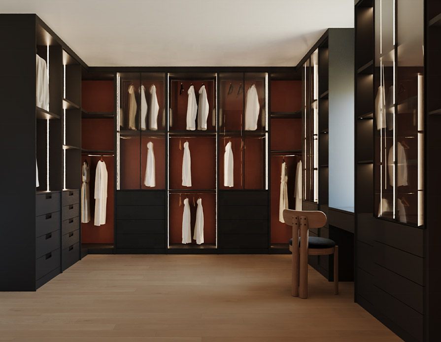 Luxury Open Storage Metal & Glass Wardrobe Closet