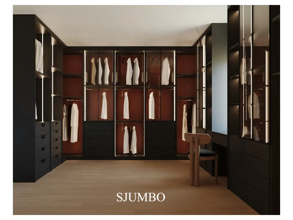 Luxury Open Storage Metal & Glass Wardrobe Closet