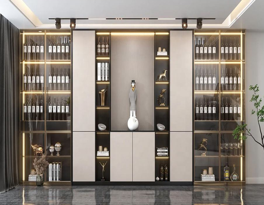 Modern Luxury bar Wine Storage Room Cabinet Glass Wine Cabinet