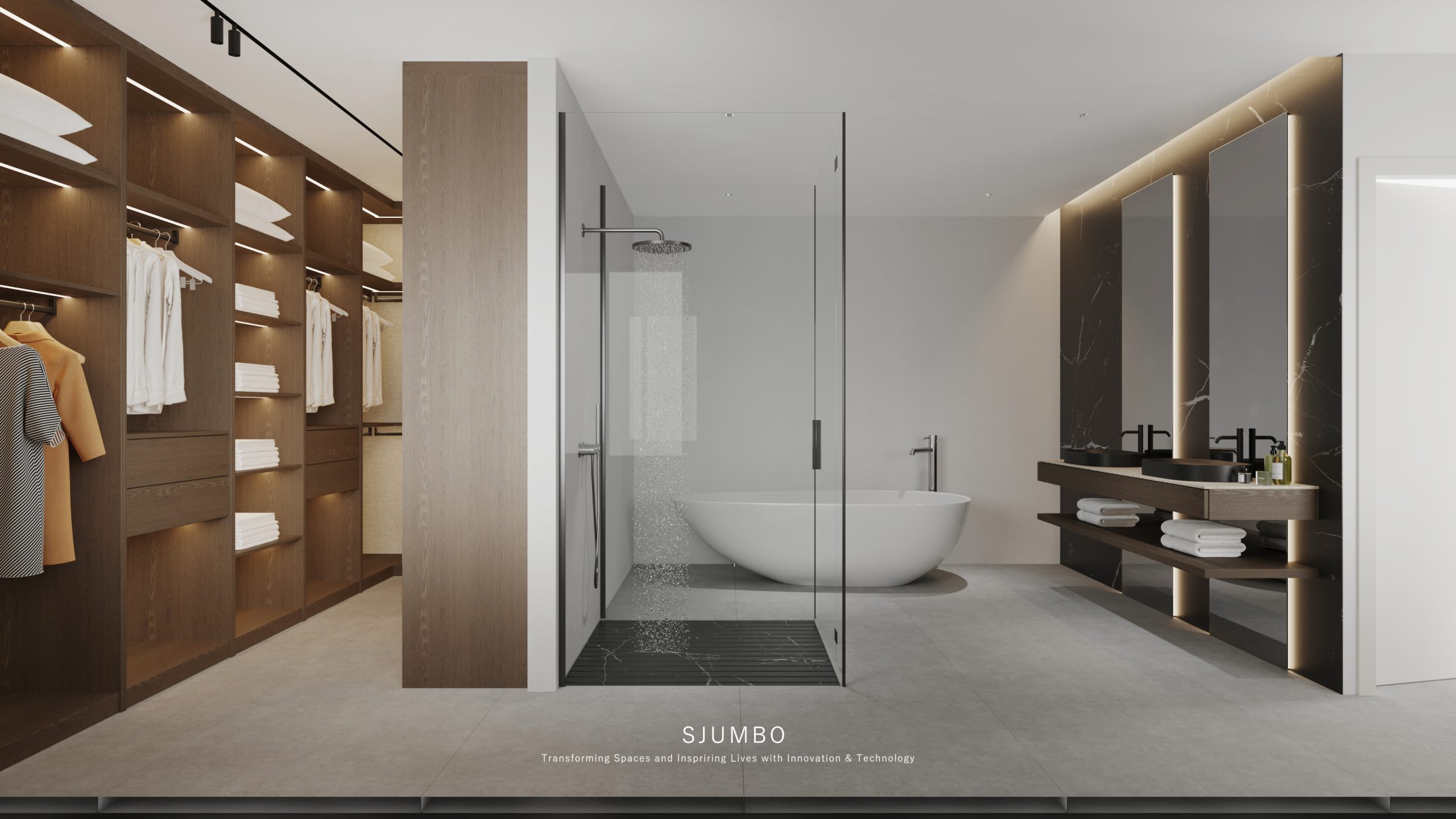 luxury apartment joinery package: The Third Wall of Luxury Apartments, Complete Seamless Customization of Wall-Cabinet Integration