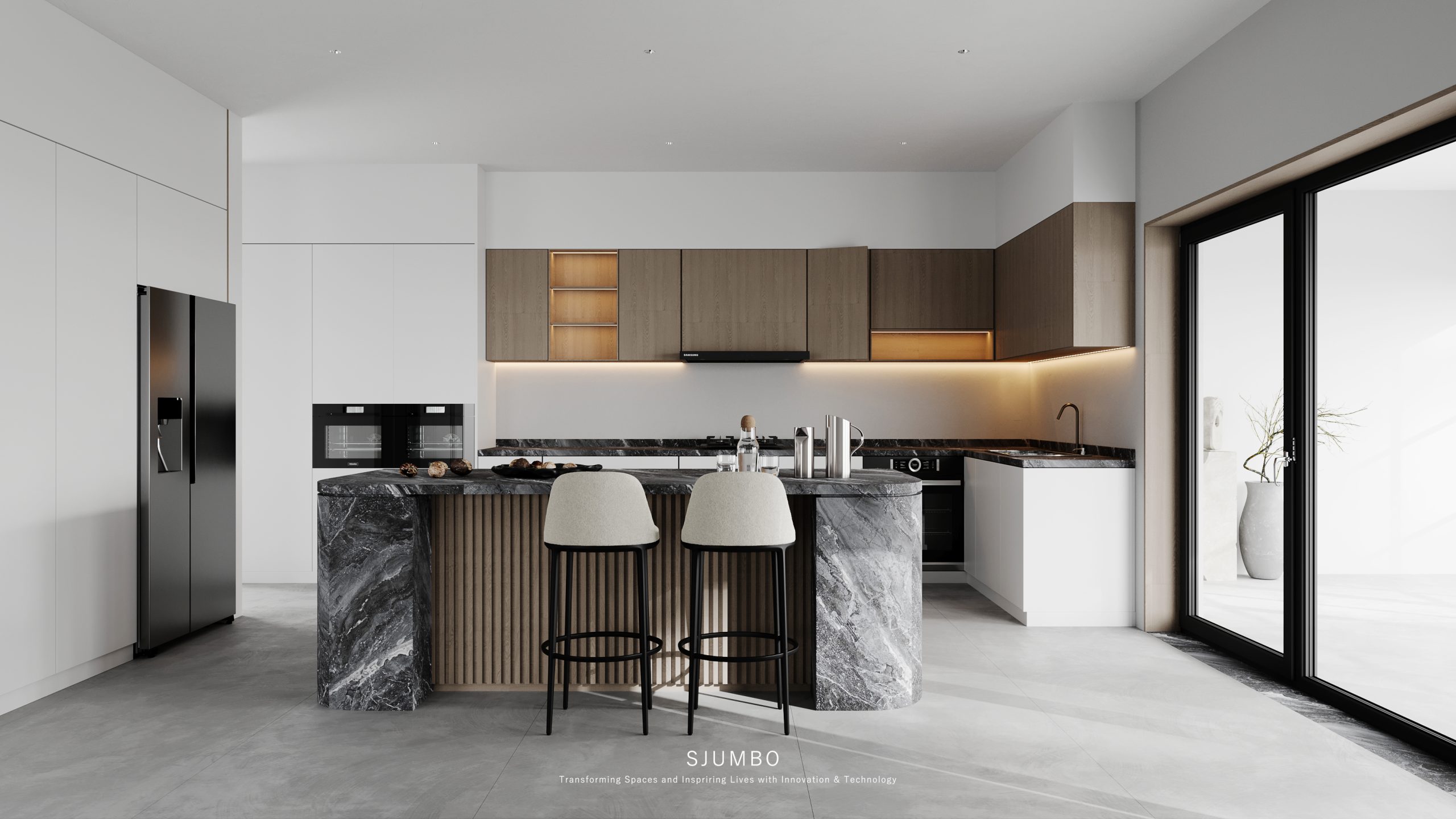 Pop-Up Socket on Sintered Stone Island: 3-Point Support System to Prevent Cracking